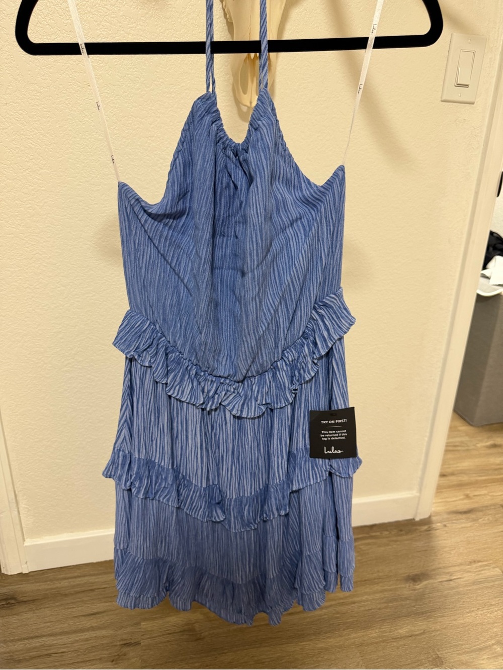 Lulu's Blue Striped Ruffle Sundress - Picture 3 of 4